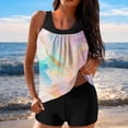 thumbnail image 1 of JSGEK Women High Waist Tankini Trendy Pattern Lightweight Fabric Drawstring Detail Pool Ready Flattering Fit Multicolor L, 1 of 6