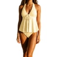 thumbnail image 1 of JSGEK Women's Bikini Set Halter Neck 2 Piece One Shoulder Stylish Bathing Suit For Women Premium Premium Premium Yellow M, 1 of 7