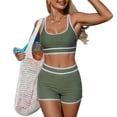 thumbnail image 1 of JSGEK Women's Bikini Set Pleated Padded Cups Beach Vacation For Summer Swimming Activities Premium Premium Green XL, 1 of 5