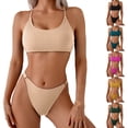 thumbnail image 1 of JSGEK Women's Bikini Swimwear Backless Ruched UV Protection Perfect For Beach And Pool Use Premium Premium Green L, 1 of 6