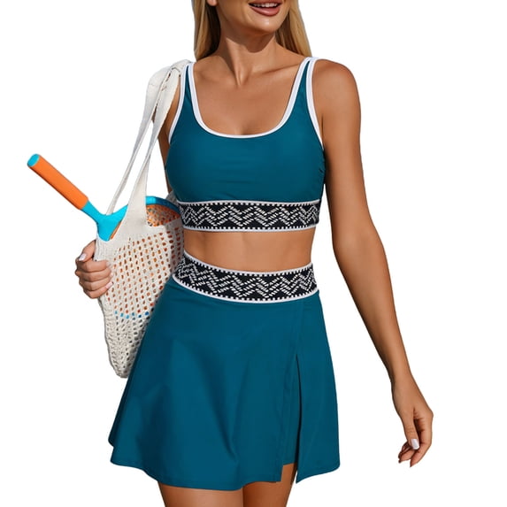 JSGEK Women's Bikini Swimwear Lace Up Modest Fit Water Sports Perfect For Beach And Pool Use Premium Premium Green XXL