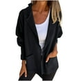 thumbnail image 1 of JSGEK Women's Blazer Long Sleeve Open Front Cardigan Button Down Solid Color Pocket Blazer Jacket Black M, 1 of 6