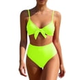 thumbnail image 1 of JSGEK Women's Bow Detail High Waisted Two Piece Swimsuit Comfortable Fabric Versatile Design Beach Casual Wear Green M, 1 of 5