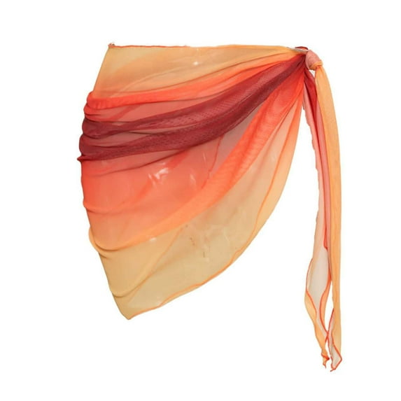 JSGEK Women's Gradient Wrap Swim Skirt Cover Up Stylish Design Lightweight Material Beach Vacation Wear Brown XL