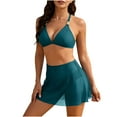 thumbnail image 1 of JSGEK Women's Halter Two Piece Skirt Swimsuit Set Soft Fabric Comfortable Design Beach Pool Wear Blue M, 1 of 6