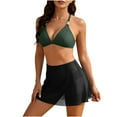 thumbnail image 1 of JSGEK Women's Halter Two Piece Skirt Swimsuit Set Soft Fabric Comfortable Design Beach Pool Wear Green S, 1 of 6