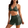 thumbnail image 1 of JSGEK Women's Halter Two Piece Skirt Swimsuit Set Soft Fabric Comfortable Design Beach Pool Wear Green S, 1 of 6