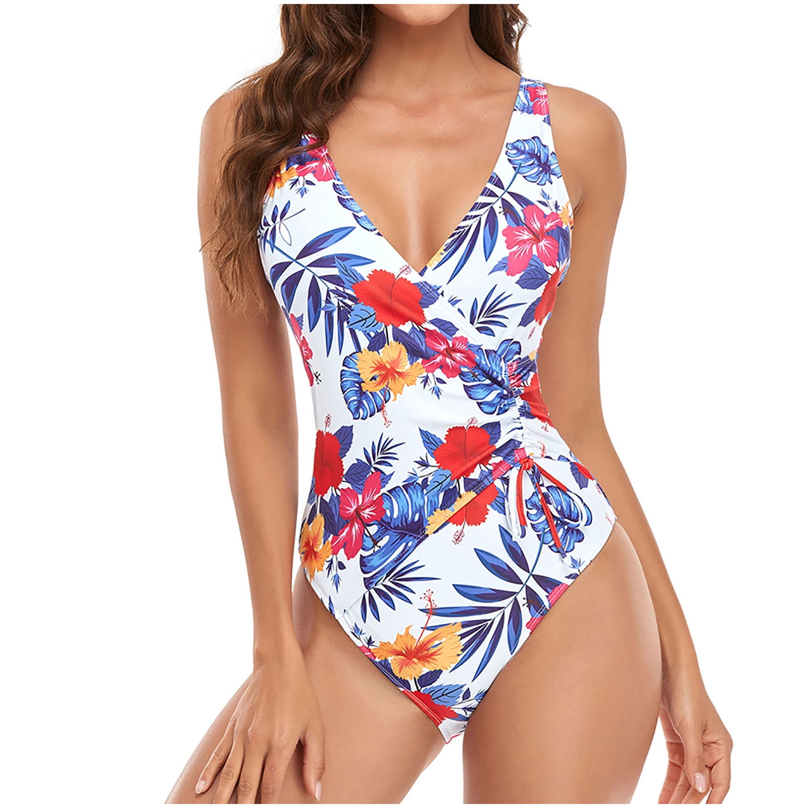 XPIT One Piece Swimsuit Sexy Deep-V Swimwear Women Fruit PrintCut