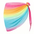 thumbnail image 1 of JSGEK Women's Rainbow Gradient Wrap Swim Skirt Cover Up Soft Fabric Versatile Design Beach Casual Wear Multicolor XL, 1 of 4