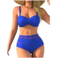 thumbnail image 1 of JSGEK Women's Separated Swimwear Ruffled Modest Fit Daily Swimming Great For Water Sports And Leisure Premium Blue S, 1 of 4