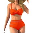 thumbnail image 1 of JSGEK Women's Separated Swimwear Ruffled Modest Fit Daily Swimming Great For Water Sports And Leisure Premium Orange S, 1 of 4