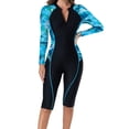 thumbnail image 1 of JSGEK Women's Surf Rash Guard Built-in Bra Support Wirefree Design Sleeveless Body Contouring Surfing Ready Printed Blue XL, 1 of 6