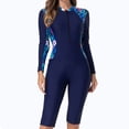 thumbnail image 1 of JSGEK Women's Surf Rash Guard Built-in Bra Support Wirefree Design Tummy Control Wide Strap Swimming Suitable Blue XL, 1 of 9