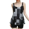 thumbnail image 1 of JSGEK Womens Color Block Tankini Set Sleeveless Design Breathable Fabric Relaxed Silhouette for Tropical Getaways Gray S, 1 of 7