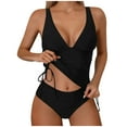 thumbnail image 1 of JSGEK Womens Cutout One Piece Swimsuit Twist Front Design Lightweight Fabric Relaxed Silhouette for Cruise Wear Black M, 1 of 9