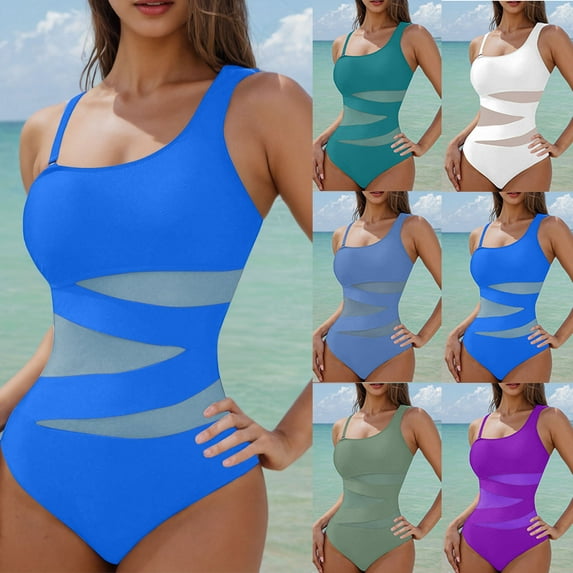 JSGEK Womens Halter Neck Tankini Set Striped Design Soft Fabric Relaxed Silhouette for Cruise Wear Green L