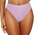 thumbnail image 1 of JSGEK Womens High Cut Bikini Bottoms Seamless Design Stretchy Fabric Relaxed Silhouette for Summer Vacations Pink XL, 1 of 6