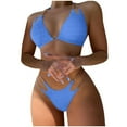 thumbnail image 1 of JSGEK Womens High Cut Bikini Set Triangle Top Design Soft Fabric Relaxed Silhouette for Beach Getaways Blue XL, 1 of 5
