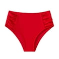 thumbnail image 1 of JSGEK Womens High Waisted Swim Bottoms Full Coverage Design Quick Dry Fabric Relaxed Silhouette for Summer Vacations Red S, 1 of 6