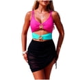 thumbnail image 1 of JSGEK Womens High Waisted Swim Skort Ruffle Hem Design Quick Dry Fabric Relaxed Silhouette for Beach Getaways Pink S, 1 of 5