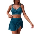 thumbnail image 1 of JSGEK Womens High Waisted Swim Skort Ruffle Hem Design Quick Dry Fabric Relaxed Silhouette for Water Activities Blue L, 1 of 6