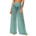 thumbnail image 1 of JSGEK Womens Linen Blend Swim Cover Up Pants Drawstring Waist Design Soft Fabric Relaxed Silhouette for Tropical Getaways Blue XXL, 1 of 7