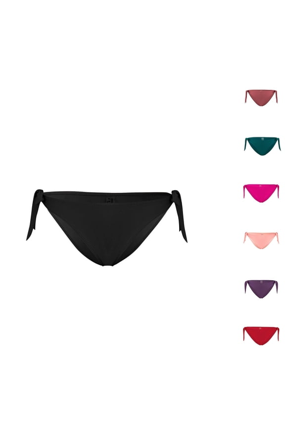 Womens Minimalist Bikini Bottoms Low Rise Design Lightweight Fabric Relaxed Silhouette for Tropical Getaways Black L