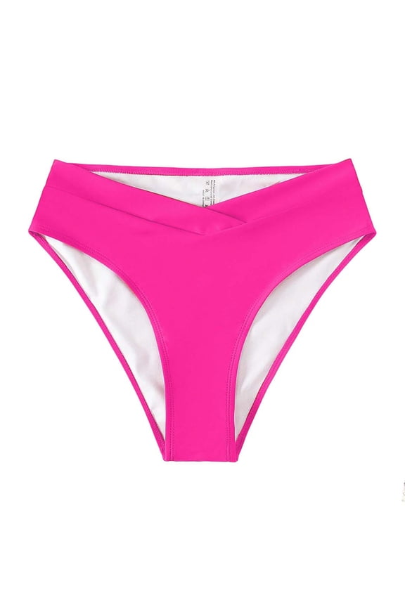 Womens One Shoulder Bikini Top Solid Color Design Stretchy Fabric Relaxed Silhouette for Beach Getaways Pink M