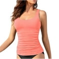 thumbnail image 1 of JSGEK Womens Racerback Tankini Top Seamless Design Breathable Fabric Relaxed Silhouette for Summer Vacations Pink XL, 1 of 3
