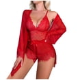 thumbnail image 1 of JSGEK Womens Sheer Pajama Sets Sleeveless Design Smooth Fabric Flowy Silhouette for Home Relaxation Red L, 1 of 4