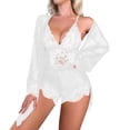 thumbnail image 1 of JSGEK Womens Sheer Pajama Sets Sleeveless Design Smooth Fabric Flowy Silhouette for Home Relaxation White XL, 1 of 6