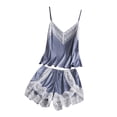 thumbnail image 1 of JSGEK Womens Sleeveless Pajama Sets Ruffle Trim Design Soft Fabric Flowy Silhouette for Sleep Wear Gray L, 1 of 3