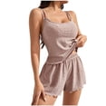 thumbnail image 1 of JSGEK Womens Sleeveless Pajama Sets Spaghetti Strap Design Soft Fabric Relaxed Silhouette for Home Daily Brown XL, 1 of 7