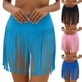 thumbnail image 1 of JSGEK Womens Swimsuit Set Fringe Trim Skirt Bottom Flowy Silhouette Lightweight Fabric for Summer Water Activities Black L, 1 of 8