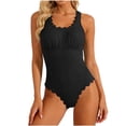 thumbnail image 1 of JSGEK Womens Swimsuit Set Halter Neck Design Lace Up Back High Waist Silhouette Tummy Control Quick Dry Fabric for Beach Vacations Black XL, 1 of 6