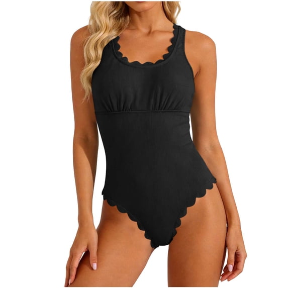JSGEK Womens Swimsuit Set Halter Neck Design Lace Up Back High Waist Silhouette Tummy Control Quick Dry Fabric for Beach Vacations Black XL