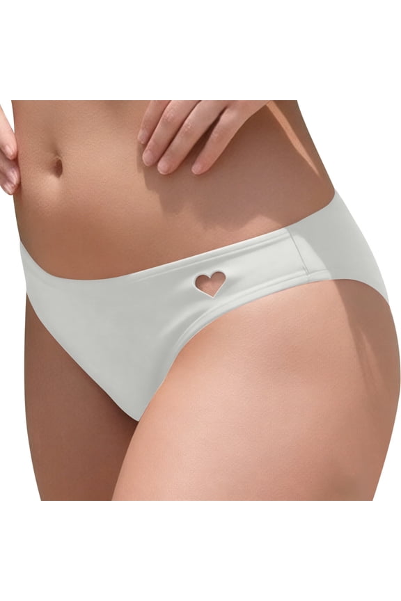 Womens Swimsuit Set Heart Cutout Bottom Design Modest Silhouette Breathable Material for Beach Outings White M