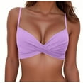 thumbnail image 1 of JSGEK Womens Swimsuit Set Push Up Top Design Spaghetti Strap Detail Modest Silhouette Stretchy Material for Beach Outings Purple M, 1 of 5