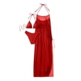 thumbnail image 1 of JSGEK Womens Swimsuit Set Swim Dress Design Deep V Neck Detail Side Slit Accent Lightweight Fabric for Pool Vacations Red S, 1 of 5