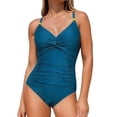 thumbnail image 1 of JSGEK Womens Tankini Top V Neck Design Quick Dry Fabric Relaxed Silhouette for Water Activities Green XL, 1 of 5
