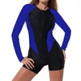 thumbnail image 1 of JSGEK Womens Two Tone Rash Guard Set Long Sleeve Design Quick Dry Fabric Relaxed Silhouette for Tropical Getaways Blue XL, 1 of 6