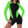 thumbnail image 1 of JSGEK Womens Two Tone Rash Guard Set Long Sleeve Design Quick Dry Fabric Relaxed Silhouette for Tropical Getaways Green XXL, 1 of 6