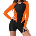 thumbnail image 1 of JSGEK Womens Two Tone Rash Guard Set Long Sleeve Design Quick Dry Fabric Relaxed Silhouette for Tropical Getaways Orange L, 1 of 8