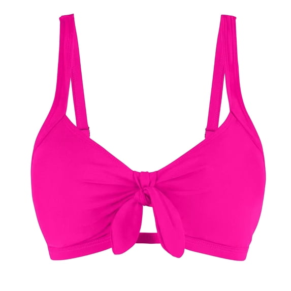 JSGEK Womens Underwire Bikini Top Push Up Design Stretchy Fabric Relaxed Silhouette for Water Activities Pink M