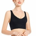 thumbnail image 1 of JSGEK Workout Gym Activewear Bra Fashion Wirefree Comfort Breathable Plus Size Sport Bra without Steel Ring Lace Lingerie Trendy Black 3X-Large Bra for Ladies, 1 of 5