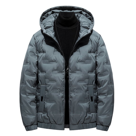 JSGEK Zip up Hoodies Jacket Clearance Long Sleeve Warm Long Sleeve Warm Quiled Coat with Pockets Casual Clothes for Men Men's Outerwear Padded Coat Loose Solid Color Lightweight Puffer Green M