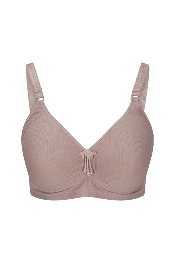 without Steel Ring Gathering Bra Fashion Plus Size Bra Breathable Push up Plunge Trendy Wirefree Comfort Pink 52 Bra for Ladies