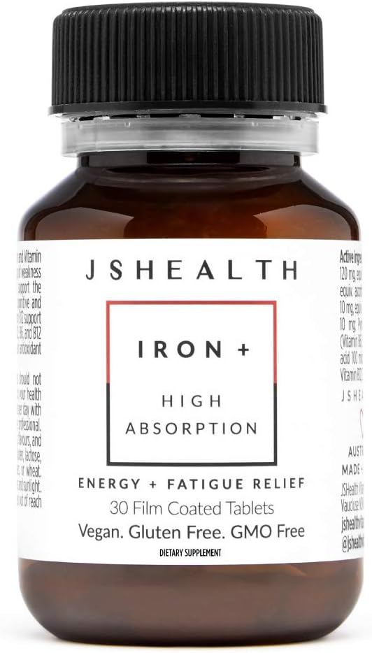JSHealth Vitamins Iron+ Supplement for Energy Support Iron Deficiency