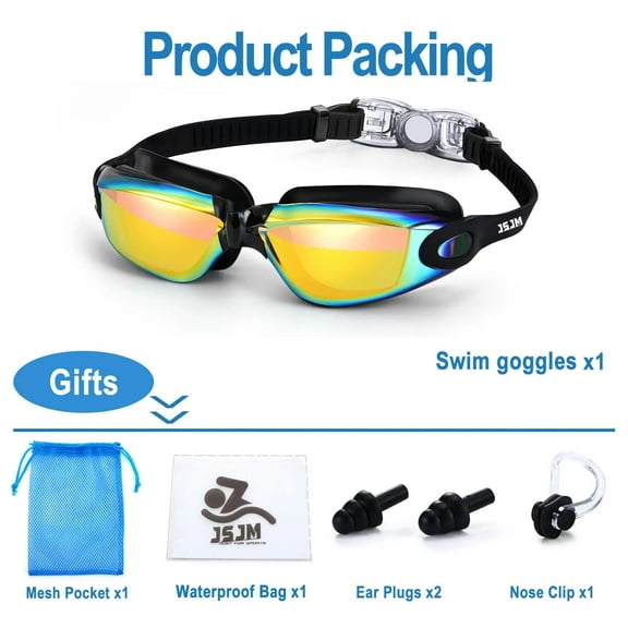 JSJM Professional Anti-fog Swimming Goggles