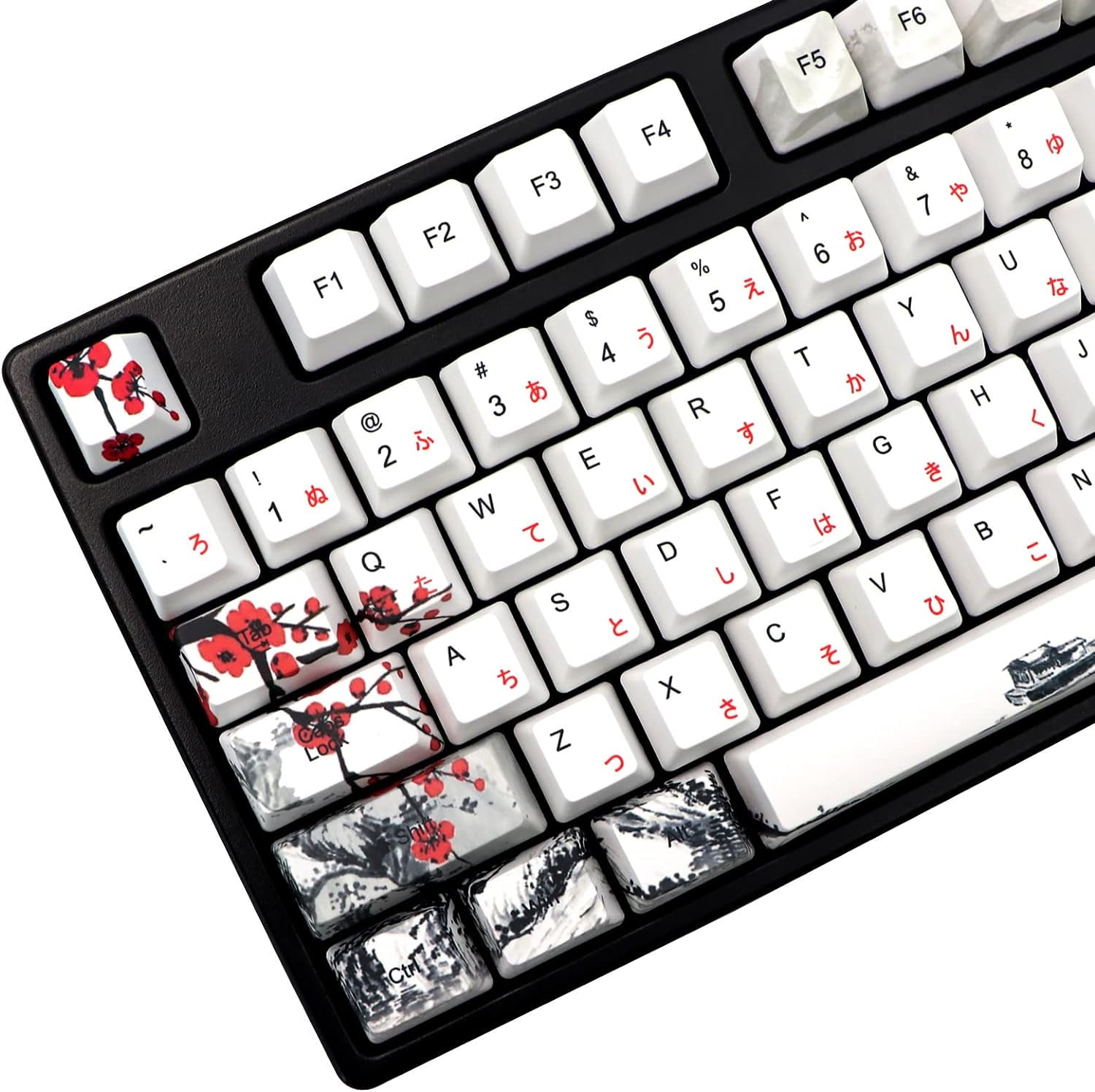 Jsjt Plum Blossom Keycaps Keys Japanese Keycaps Pbt Custom Keycap Set Cherry Profile Key